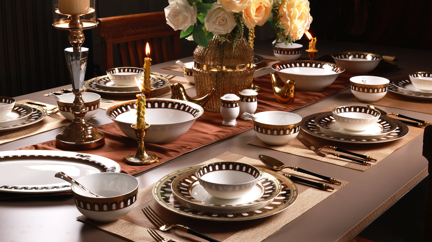 Colosseum Gold 36 Pcs Dinner Set (Palace Collection, 24K Embossed Gold)