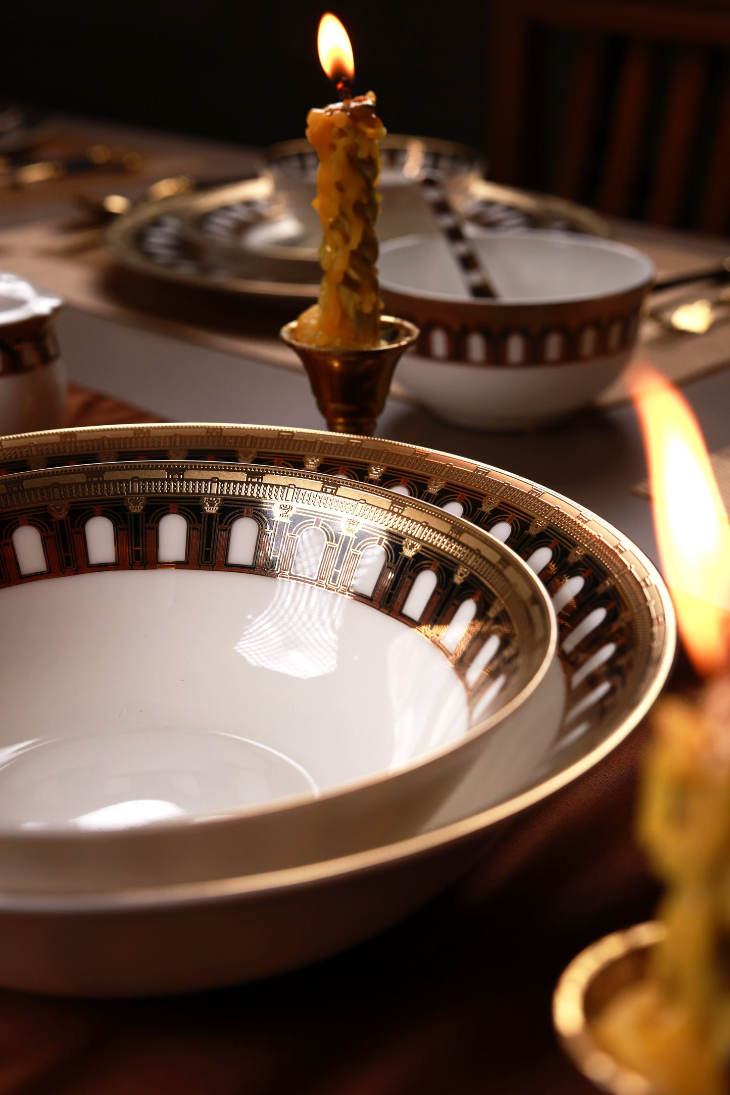 Colosseum Gold 36 Pcs Dinner Set (Palace Collection, 24K Embossed Gold)