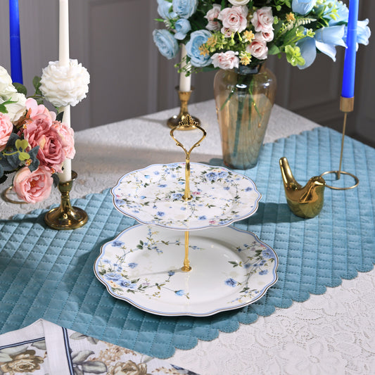 Yorkshire Bloom Two Tier Dessert Stand