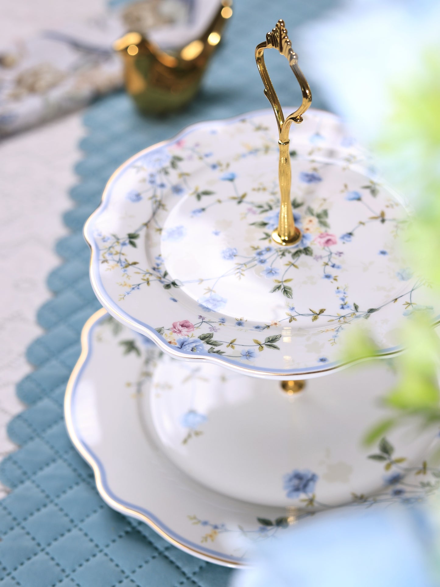 Yorkshire Bloom Two Tier Dessert Stand