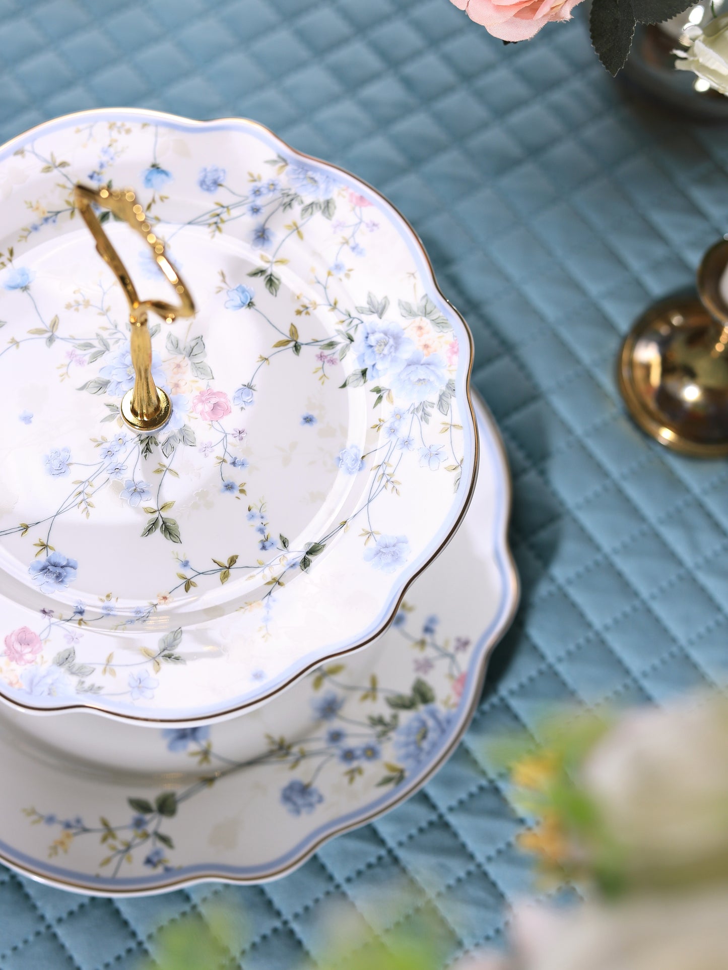 Yorkshire Bloom Two Tier Dessert Stand