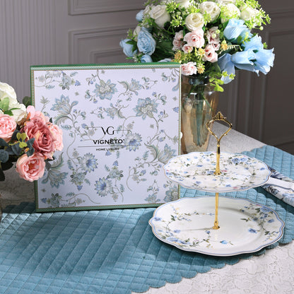 Yorkshire Bloom Two Tier Dessert Stand