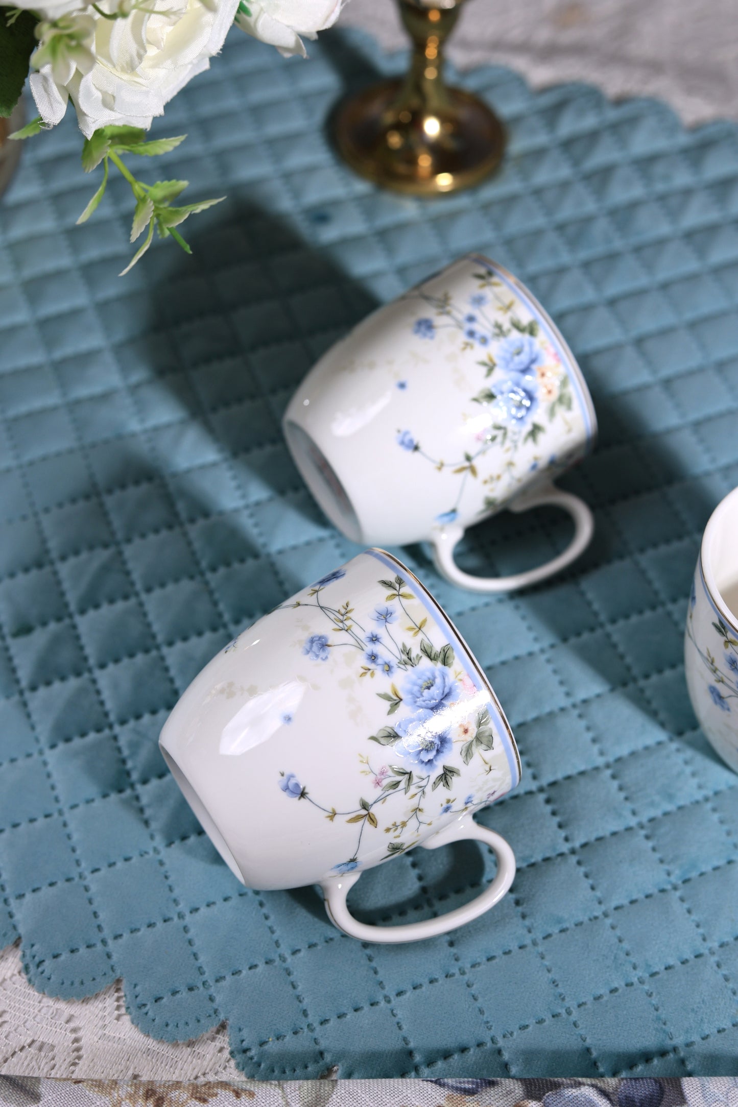 Yorkshire Bloom Mug Set (Capacity 200 ML, Set of 6)