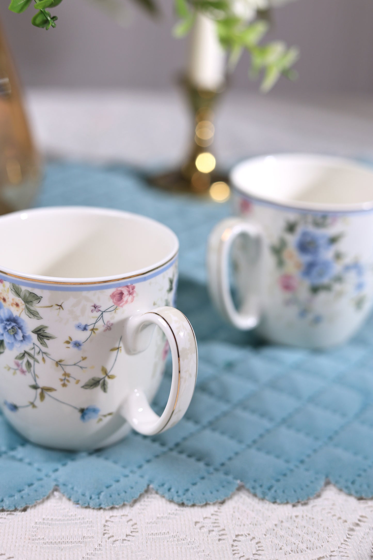 Yorkshire Bloom Mug Set (Capacity 200 ML, Set of 6)