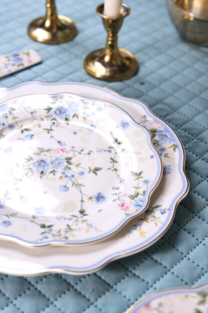 Yorkshire Bloom 8 Pcs Snack Set (1 Serving Plate, 6 Quarter Plates, 1 Server)