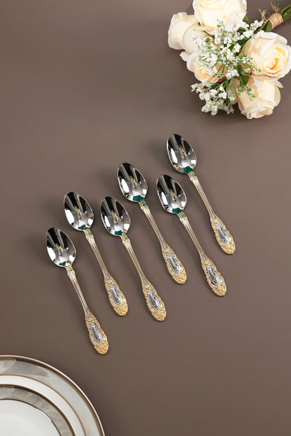 Regal Medallion 6 Pcs Dinner Spoons (Palace Collection, 24K Gold Plated)