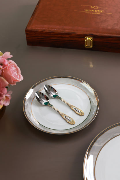 Regal Medallion 24 Pcs Cutlery Set (Palace Collection, 24K Gold Plated)