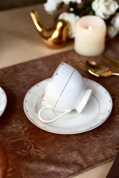 Parisian Gold Cup and Saucer Set (6 Cups and 6 Saucers)