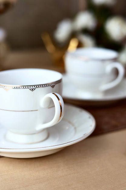 Parisian Gold Cup and Saucer Set (6 Cups and 6 Saucers)