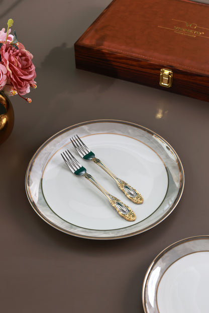 Regal Medallion 6 Pcs Dinner Forks (Palace Collection, 24K Gold Plated)