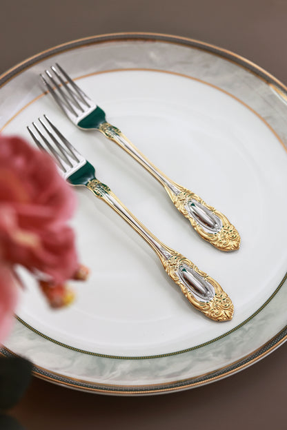 Regal Medallion 6 Pcs Dinner Forks (Palace Collection, 24K Gold Plated)
