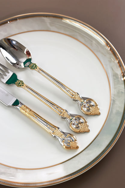 Vineyard Gold 24 Pcs Cutlery Set (Palace Collection, 24K Gold Plated)