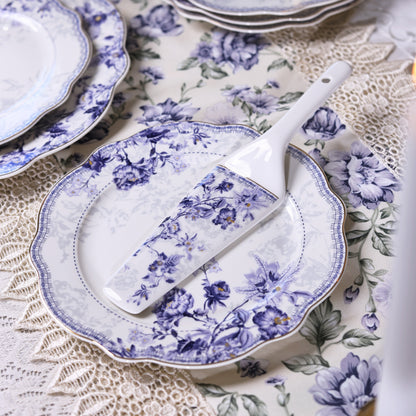 Jardin de Jouy 8 Pcs Snack Set (1 Serving Plate, 6 Quarter Plates, 1 Server) - Vigneto