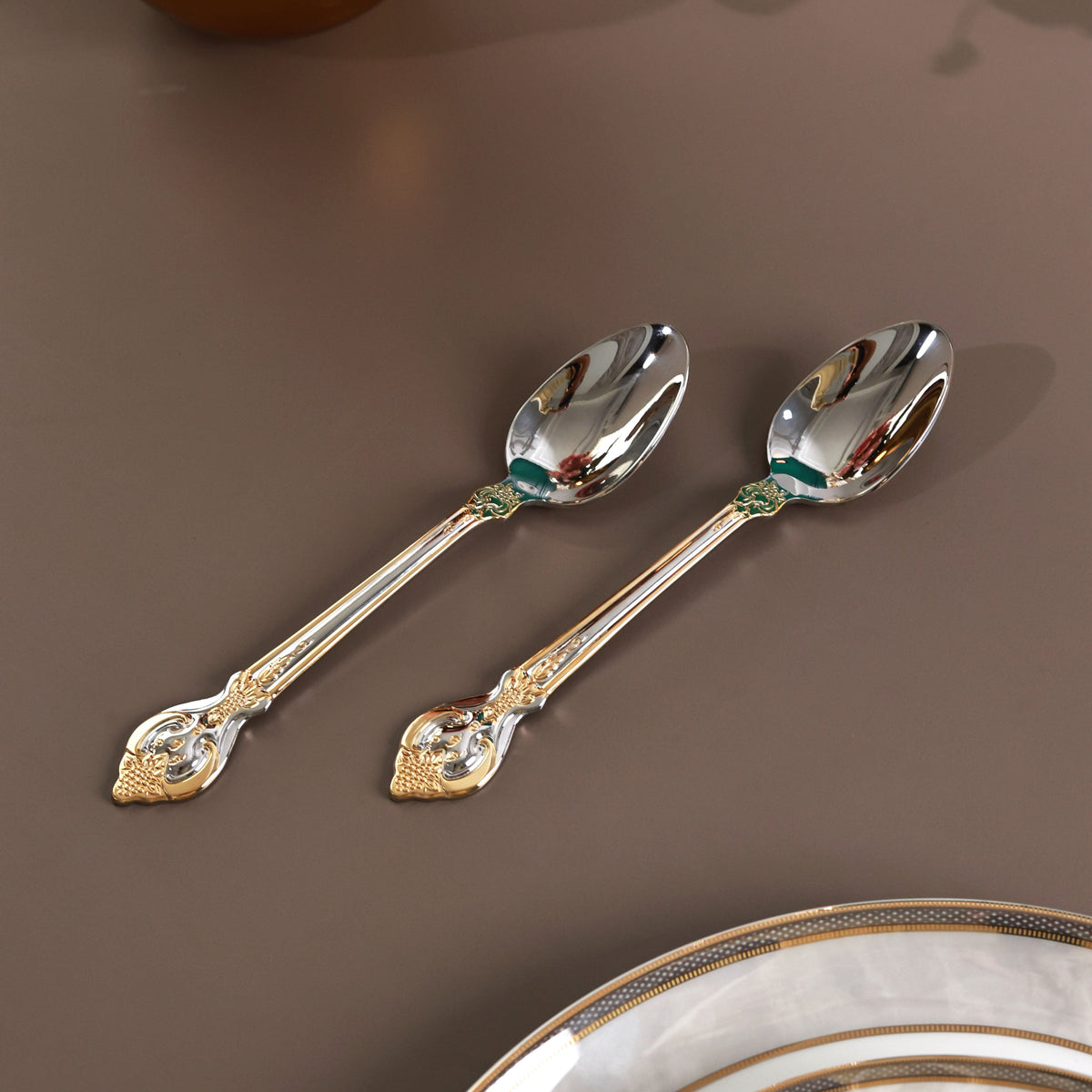 Vineyard Gold 6 Pcs Dinner Spoons (Palace Collection, 24K Gold Plated)