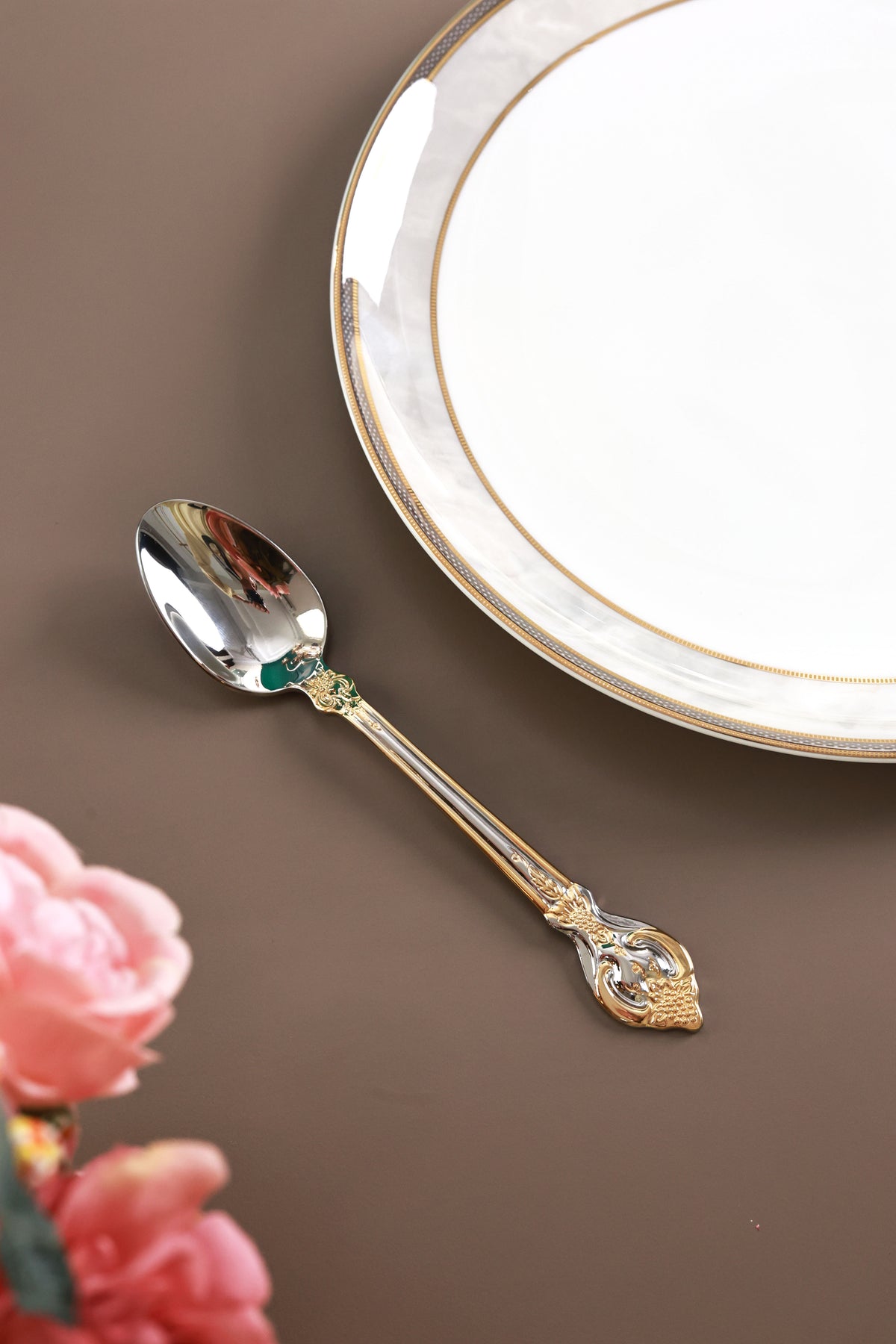 Vineyard Gold 6 Pcs Dinner Spoons (Palace Collection, 24K Gold Plated)