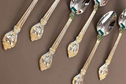 Vineyard Gold 6 Pcs Dinner Spoons (Palace Collection, 24K Gold Plated)