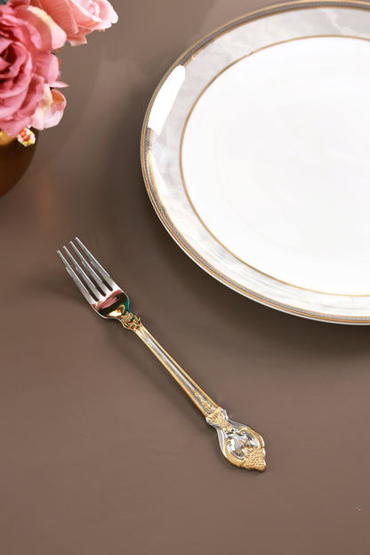Vineyard Gold 6 Pcs Dinner Forks (Palace Collection, 24K Gold Plated)