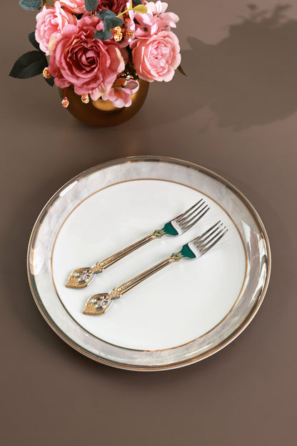 Vineyard Gold 6 Pcs Dinner Forks (Palace Collection, 24K Gold Plated)