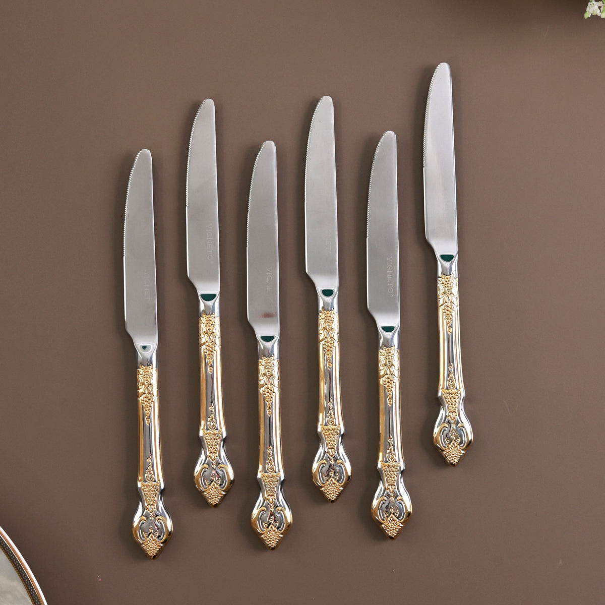 Vineyard Gold 6 Pcs Knives (Palace Collection, 24K Gold Plated)