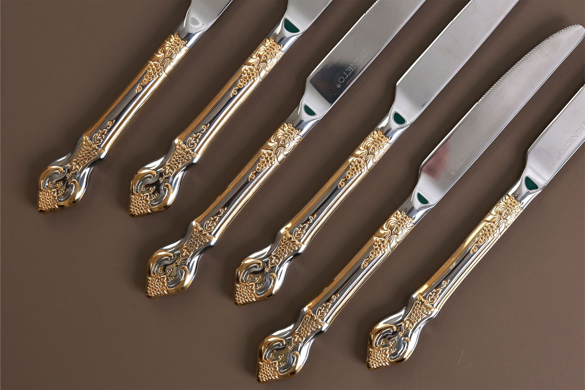 Vineyard Gold 6 Pcs Knives (Palace Collection, 24K Gold Plated)