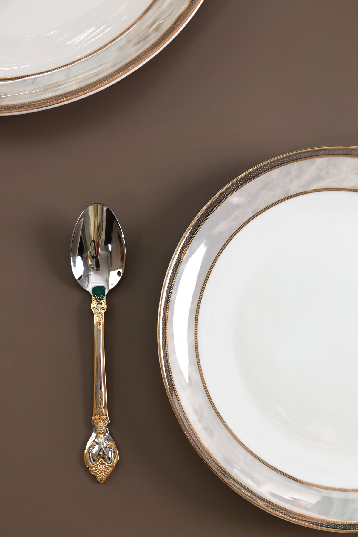Vineyard Gold 6 Pcs Dessert Spoons (Palace Collection, 24K Gold Plated)