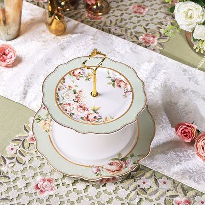 Pistachio Green Two Tier Dessert Stand