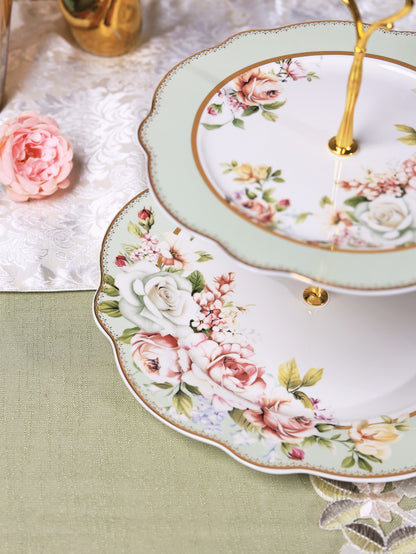 Pistachio Green Two Tier Dessert Stand