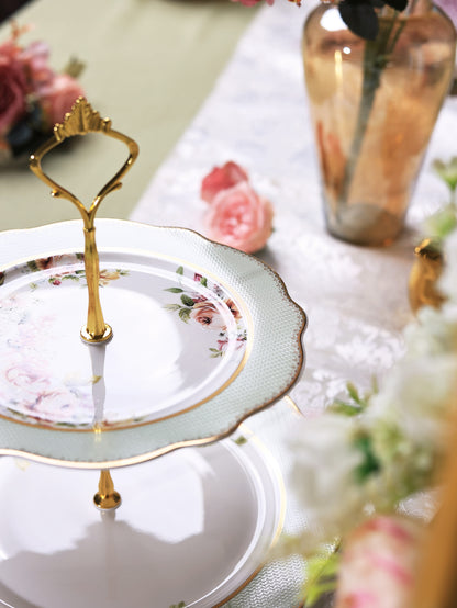 Pistachio Green Two Tier Dessert Stand