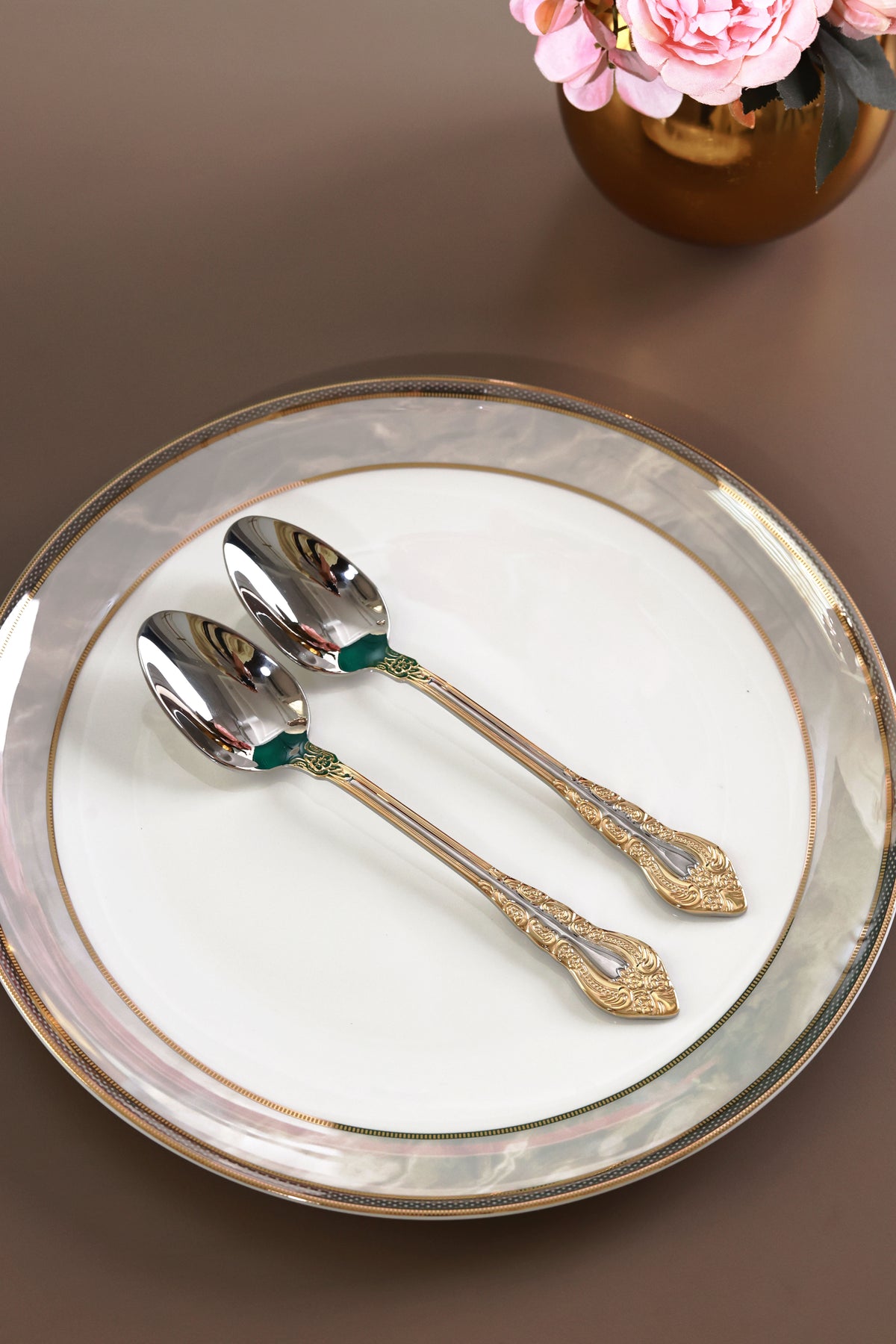 Royal Crest 24 Pcs Cutlery Set (Palace Collection, 24K Gold Plated)