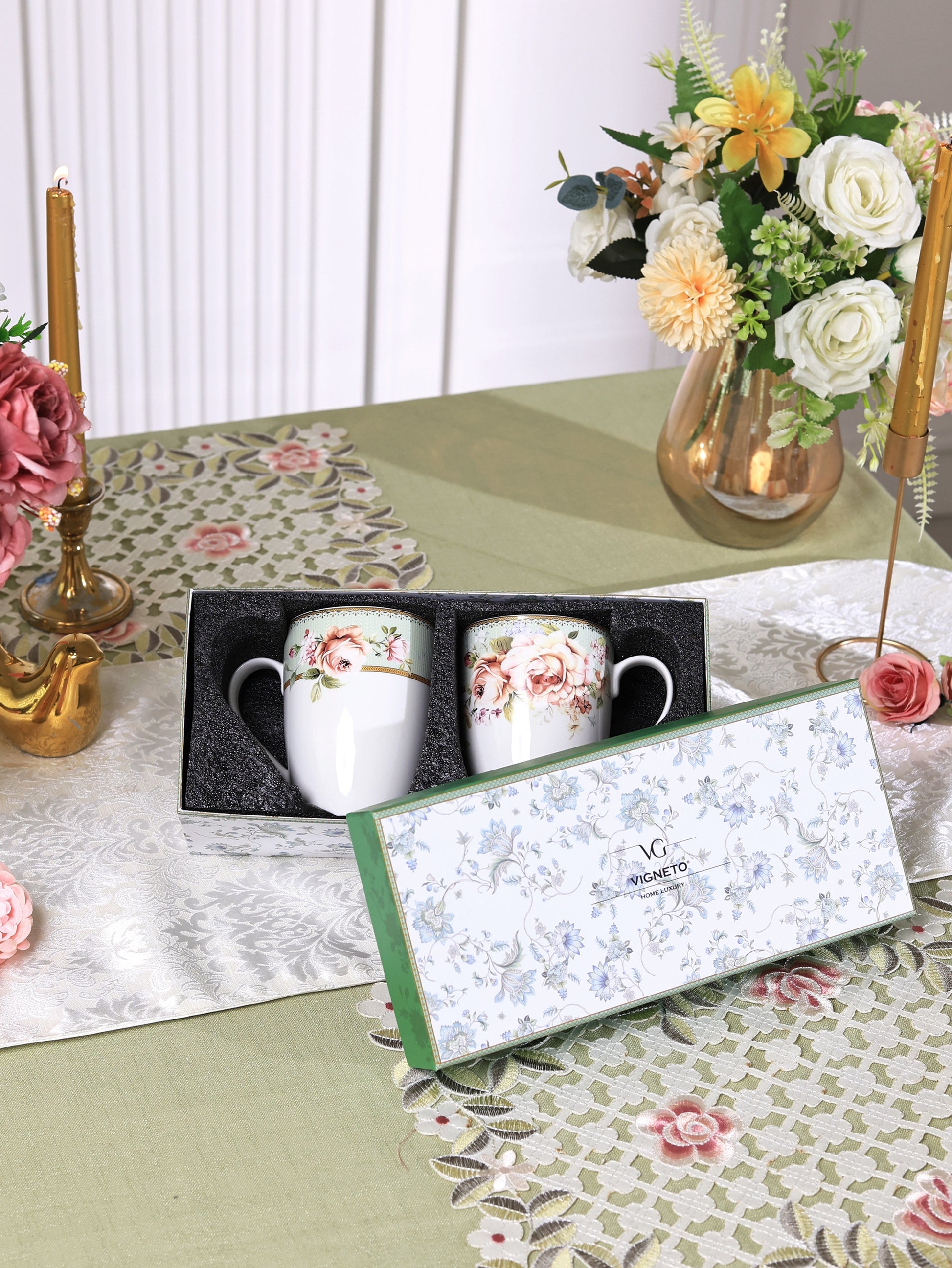 Pistachio Green Coffee Mugs (Set of 2, 300 ML) - Vigneto