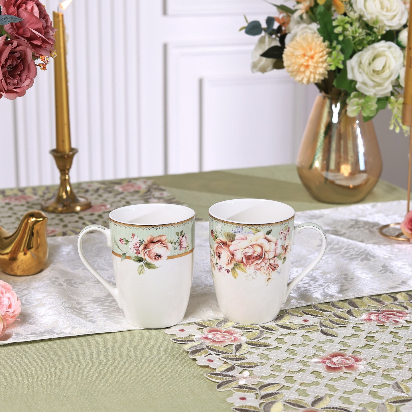 Pistachio Green Coffee Mugs (Set of 2, 300 ML) - Vigneto