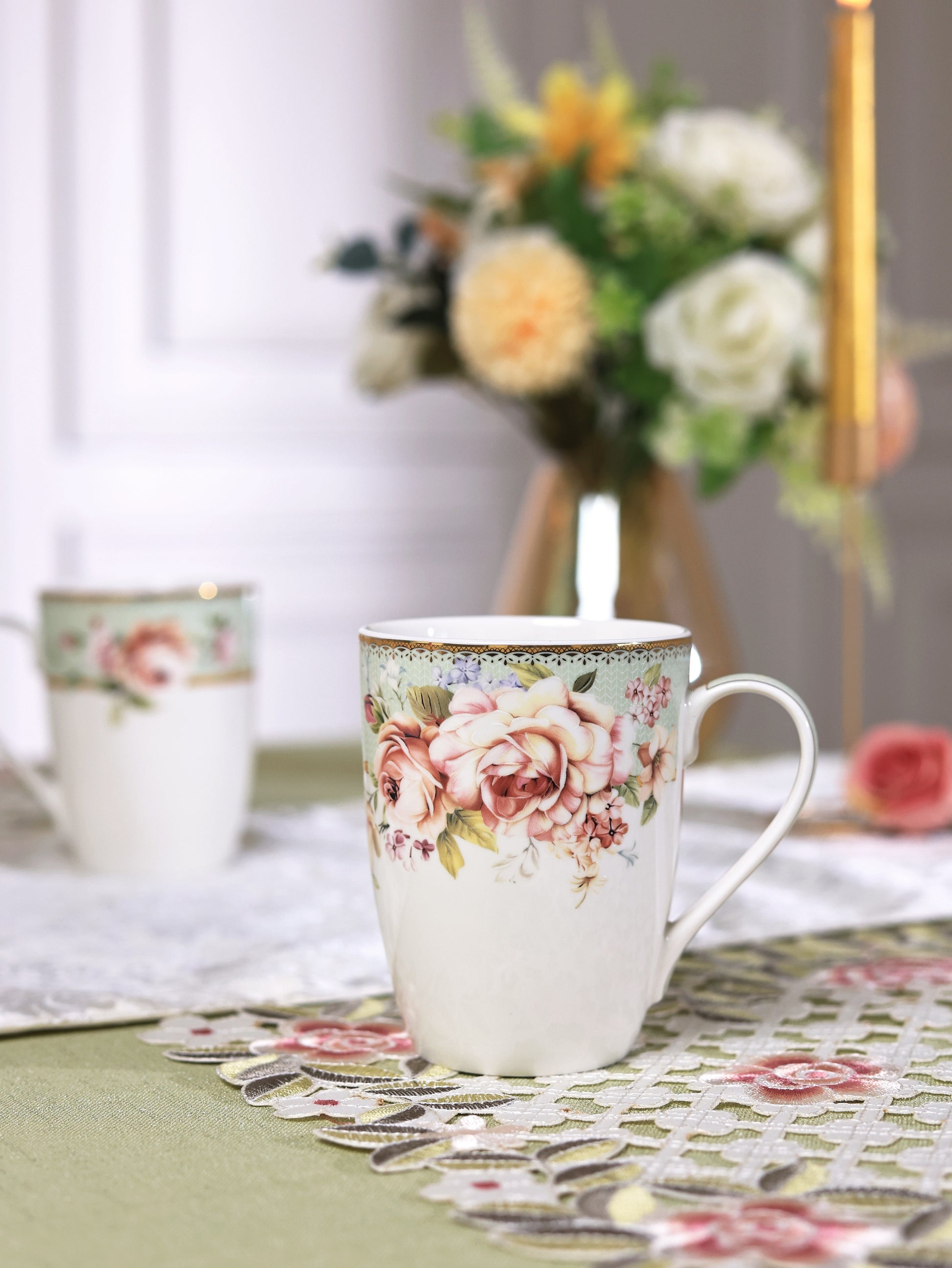 Pistachio Green Coffee Mugs (Set of 2, 300 ML) - Vigneto