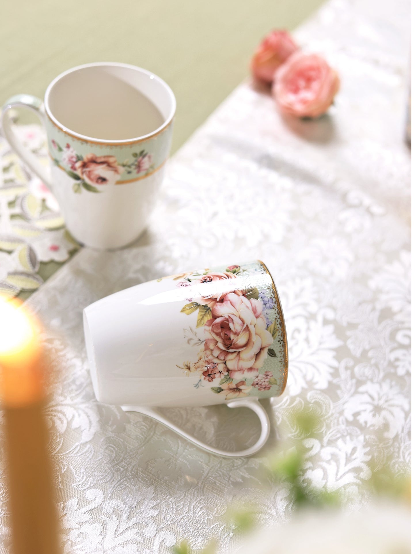 Pistachio Green Coffee Mugs (Set of 2, 300 ML) - Vigneto