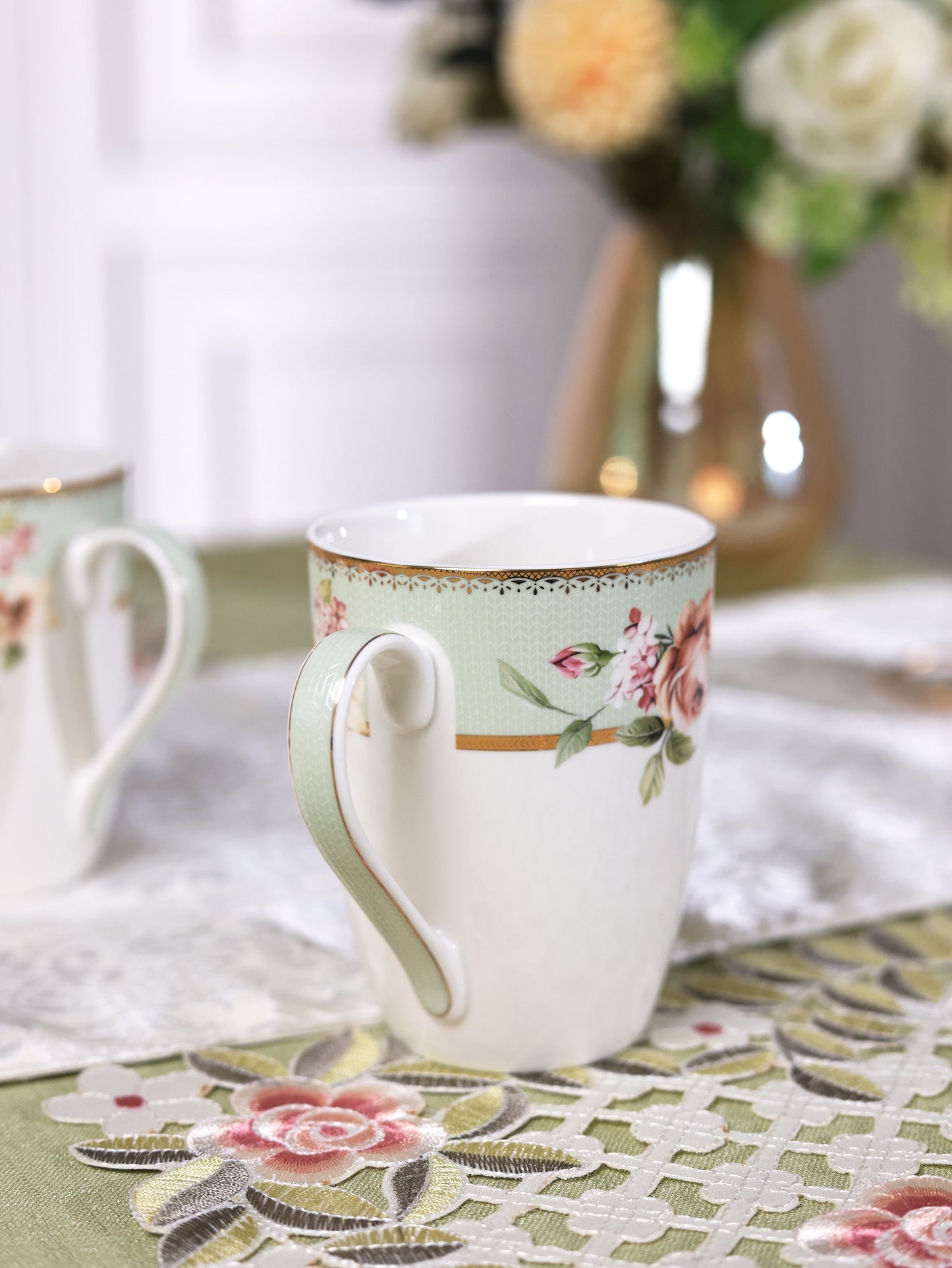 Pistachio Green Coffee Mugs (Set of 2, 300 ML) - Vigneto