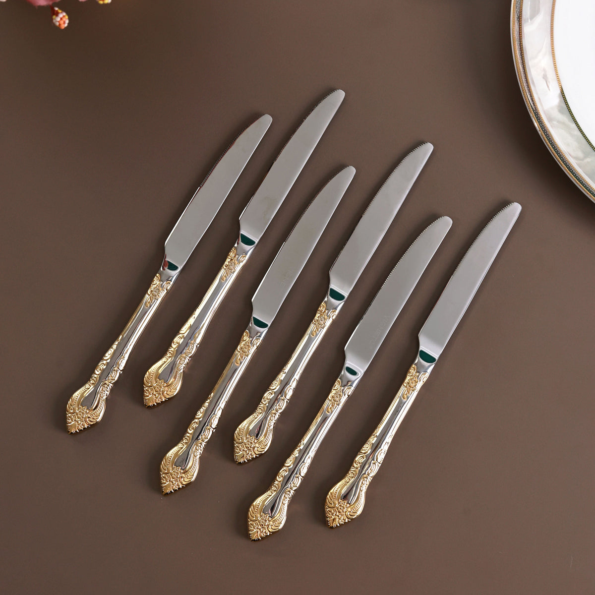 Royal Crest 6 Pcs Knives (Palace Collection, 24K Gold Plated)