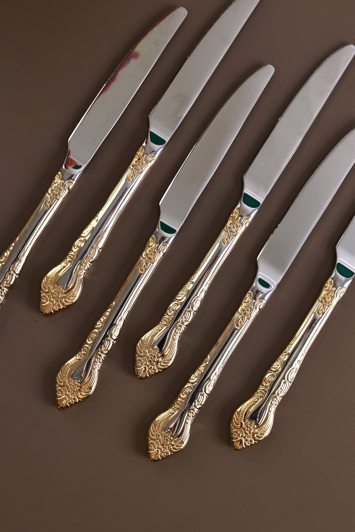 Royal Crest 6 Pcs Knives (Palace Collection, 24K Gold Plated)