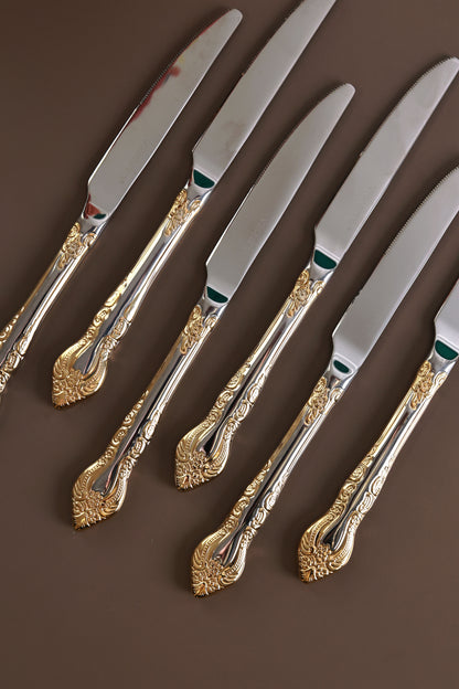 Royal Crest 24 Pcs Cutlery Set (Palace Collection, 24K Gold Plated)
