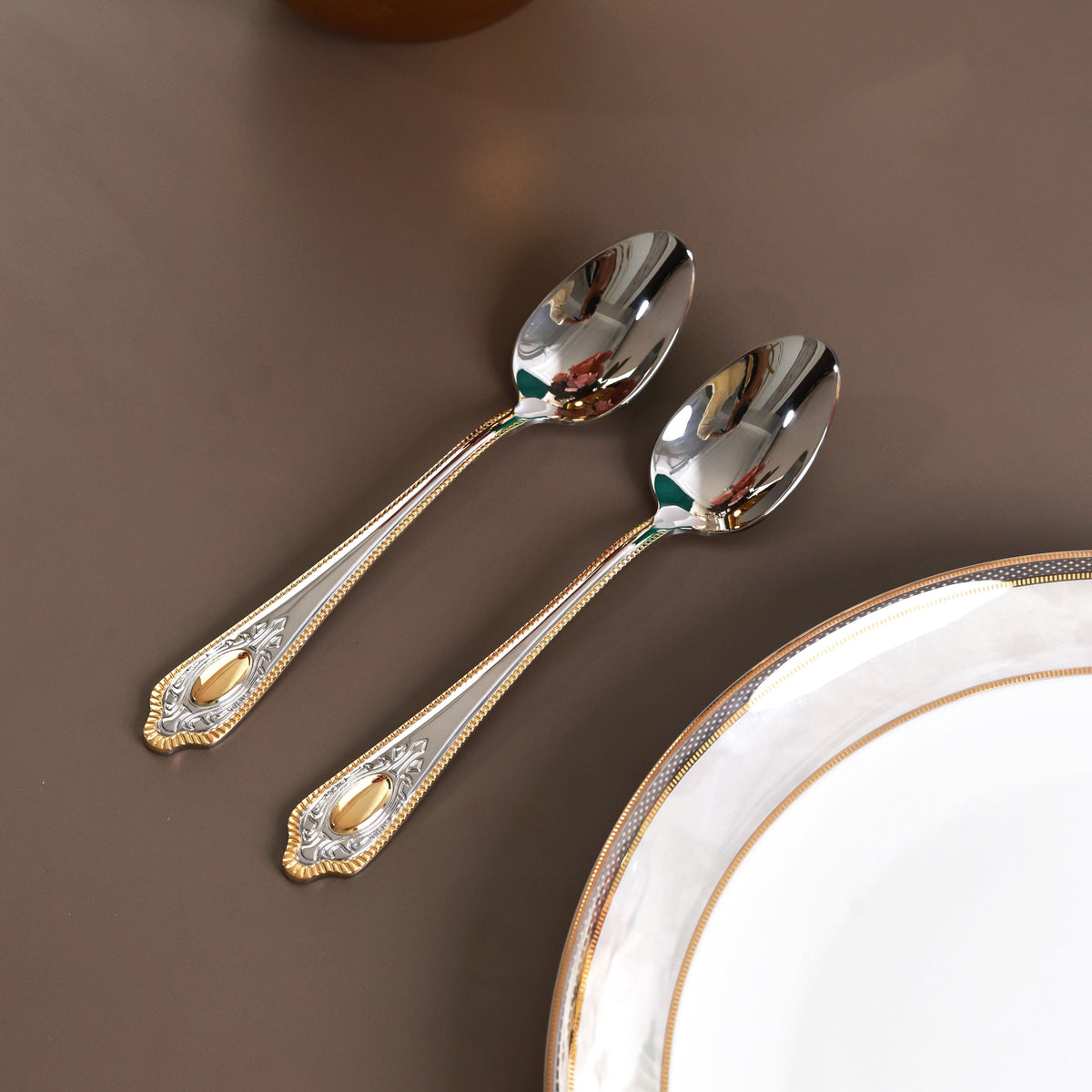 Empress Gold 6 Pcs Dinner Spoons (Palace Collection, 24K Gold Plated)