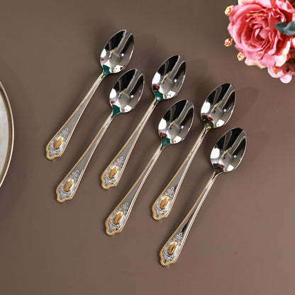 Empress Gold 6 Pcs Dinner Spoons (Palace Collection, 24K Gold Plated)
