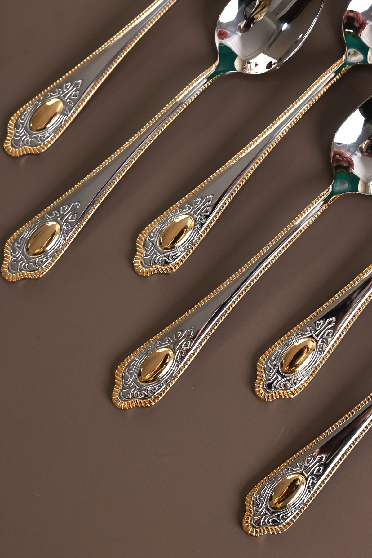 Empress Gold 6 Pcs Dinner Spoons (Palace Collection, 24K Gold Plated)