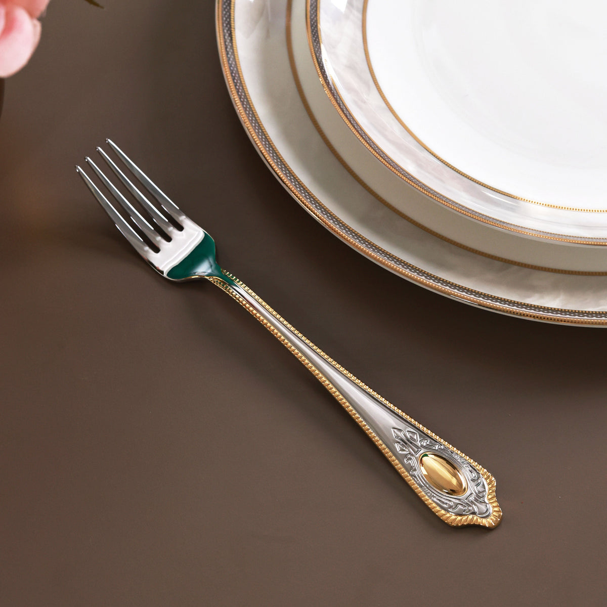 Empress Gold 6 Pcs Dinner Forks (Palace Collection, 24K Gold Plated)