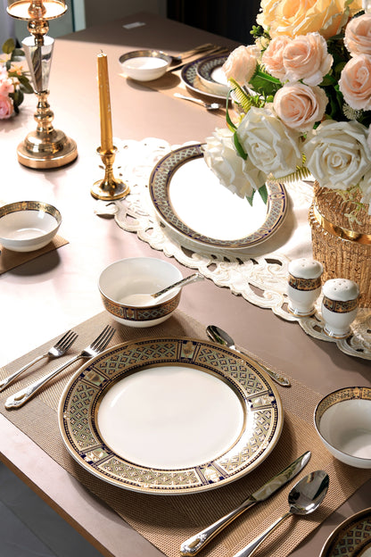 Tresor du Palais 42 Pcs Dinner Set (Palace Collection, 24K Embossed Gold) - Vigneto