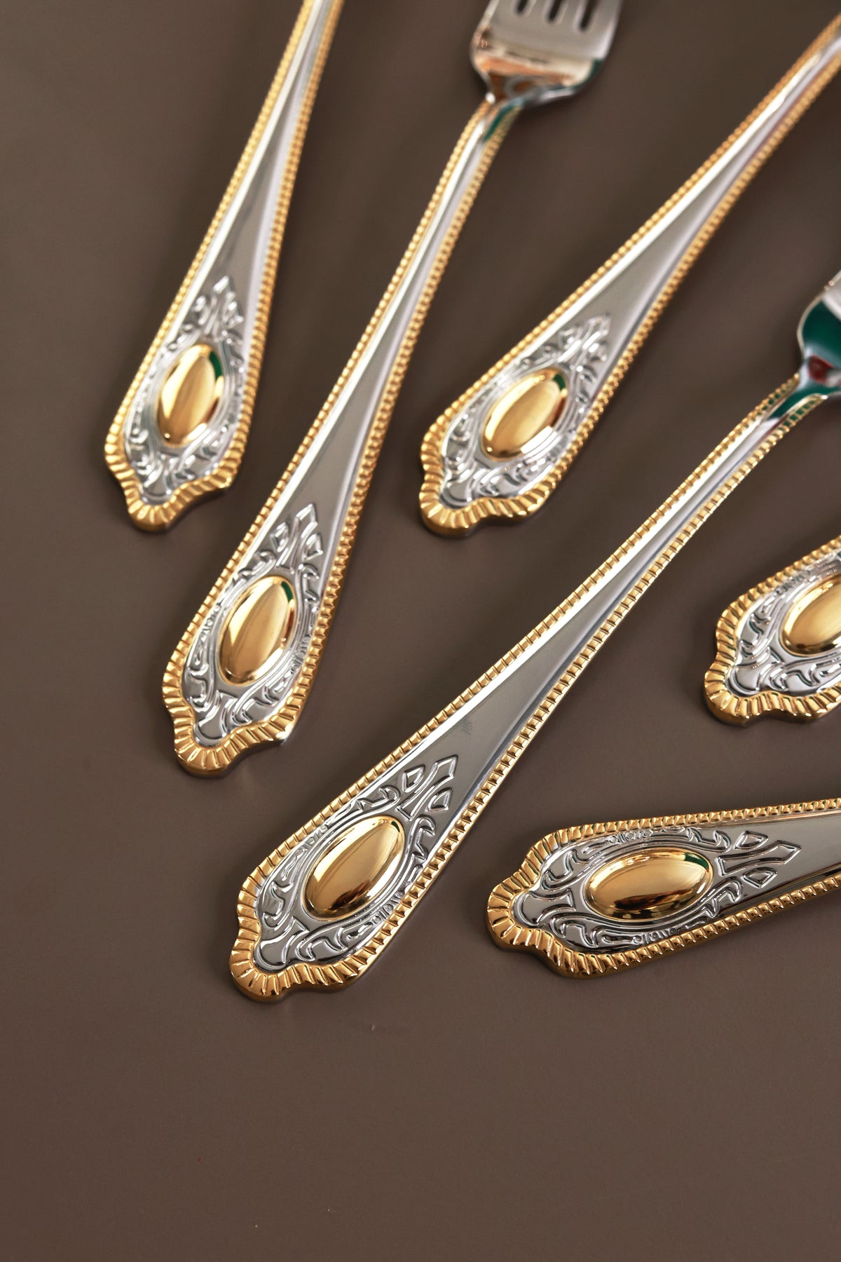 Empress Gold 6 Pcs Dinner Forks (Palace Collection, 24K Gold Plated)