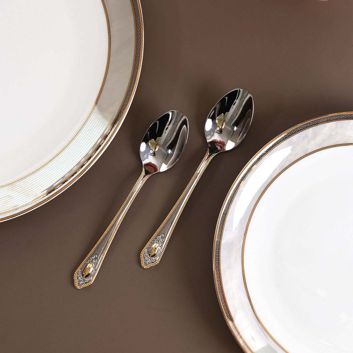 Empress Gold 6 Pcs Dessert Spoons (Palace Collection, 24K Gold Plated)