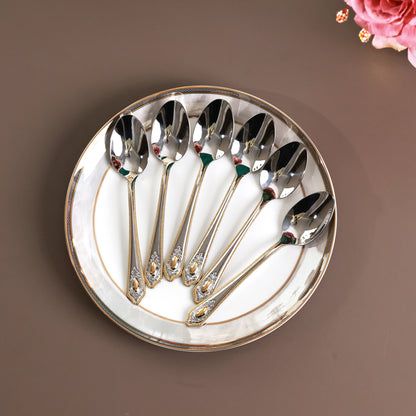 Empress Gold 6 Pcs Dessert Spoons (Palace Collection, 24K Gold Plated)
