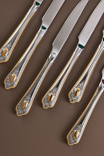 Empress Gold 6 Pcs Knives (Palace Collection, 24K Gold Plated)