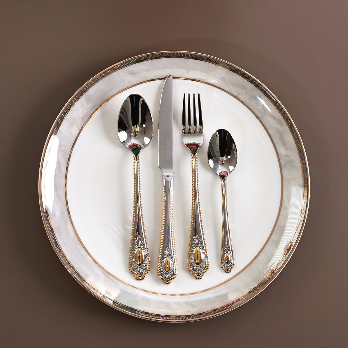 Empress Gold 24 Pcs Cutlery Set (Palace Collection, 24K Gold Plated)