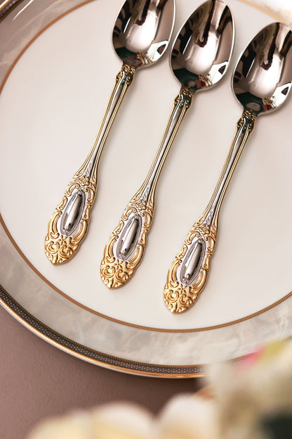 Regal Medallion 6 Pcs Dinner Spoons (Palace Collection, 24K Gold Plated)