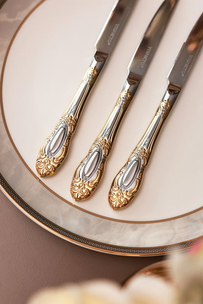 Regal Medallion 6 Pcs Knives (Palace Collection, 24K Gold Plated)