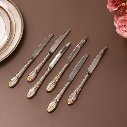 Regal Medallion 6 Pcs Knives (Palace Collection, 24K Gold Plated)